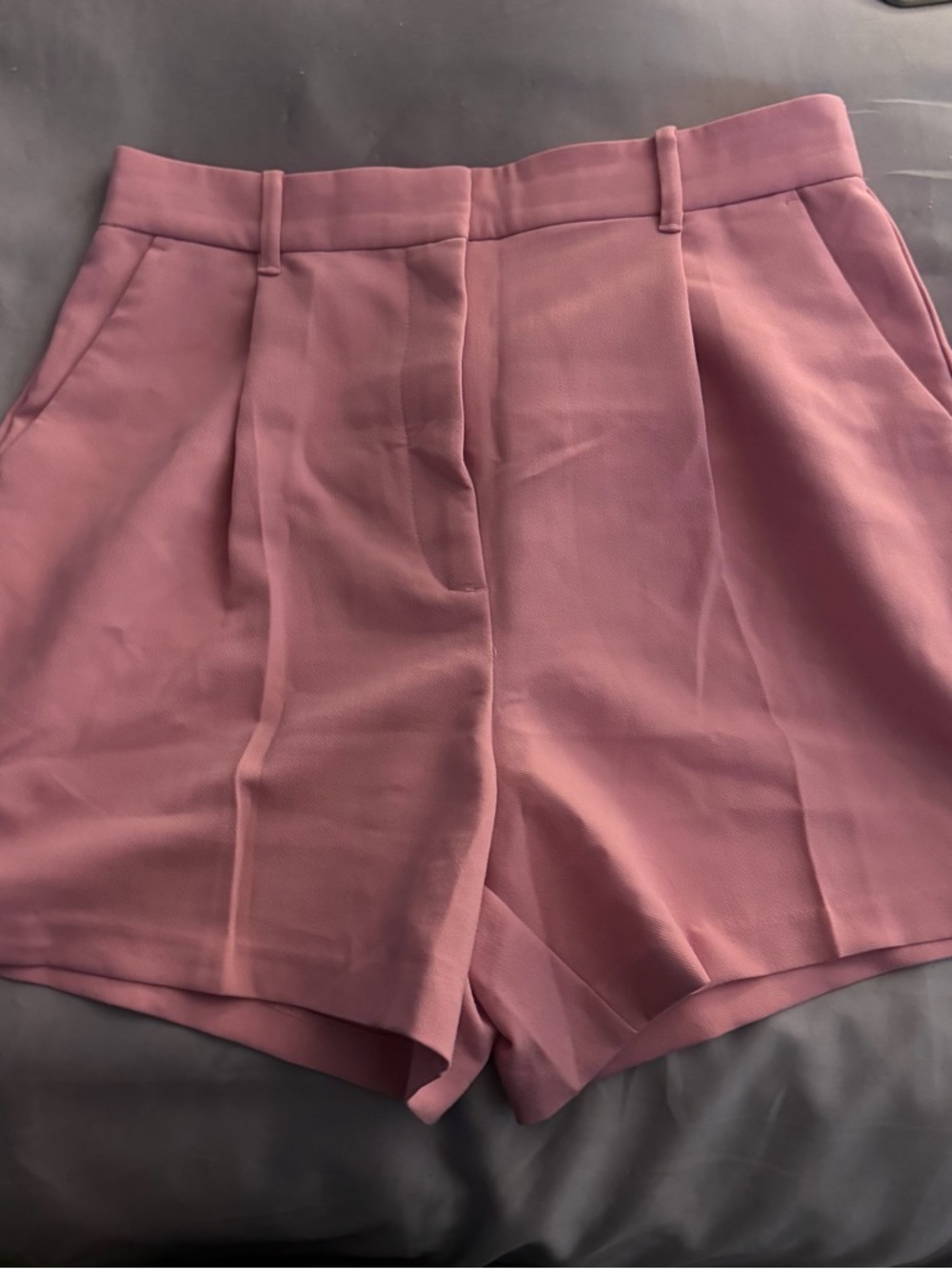 Abercrombie & Fitch Rose Pink High-Waist Tailored Shorts